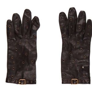 Neiman Marcus leather grommet gloves